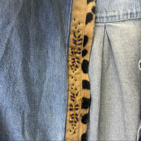 Vintage only denims button up women’s 2X animal print detail casual - Picture 4 of 6